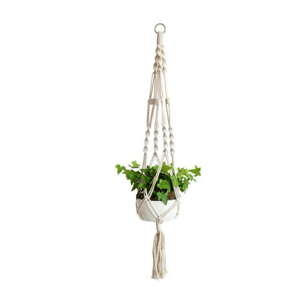 Macrame Plant Hanger Flowerpot Holder Hanging Planter Basket Rope Braided Craft 